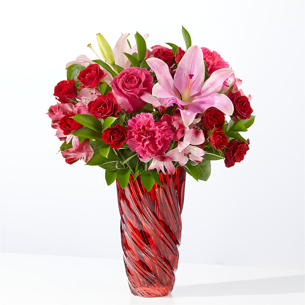 In Love Bouquet with Luxe Swirl Vase – Murphy Florist, Cincinnati OH