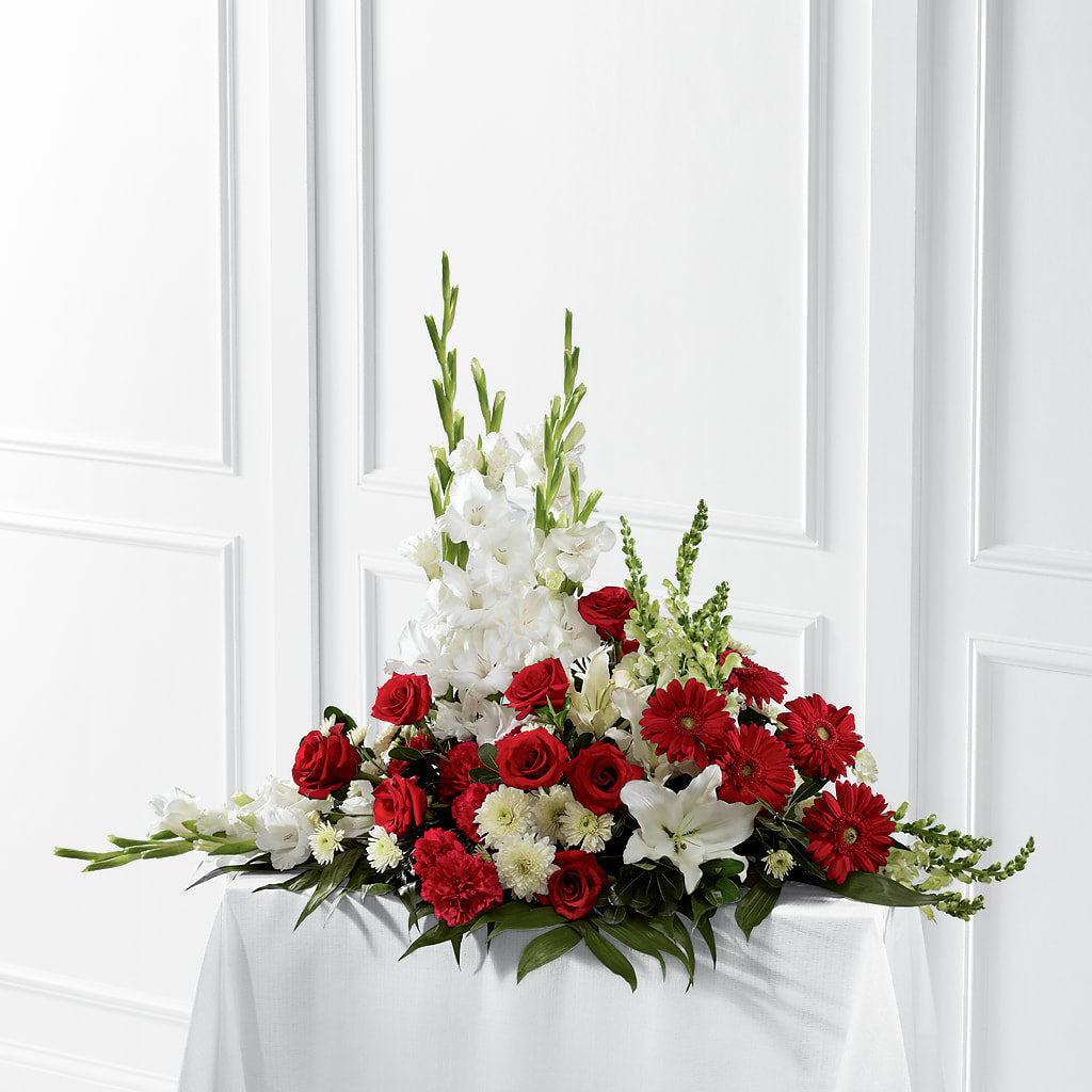 Crimson & White Arrangement – Murphy Florist, Cincinnati OH