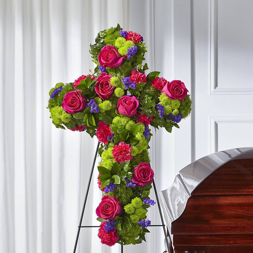Tribute Rose Floral Cross – Murphy Florist, Cincinnati OH