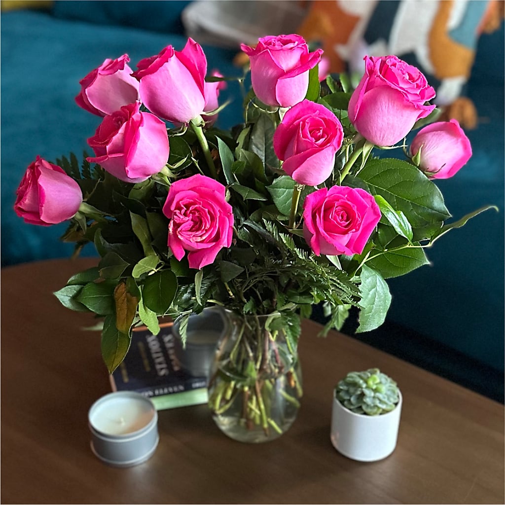 Long Stem Pink Rose Bouquet –  Murphy Florist, Cincinnati OH