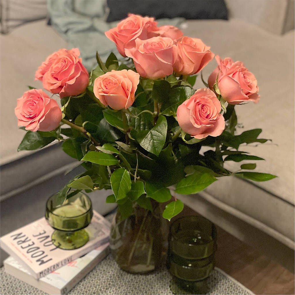 Long Stem Pink Rose Bouquet –  Murphy Florist, Cincinnati OH