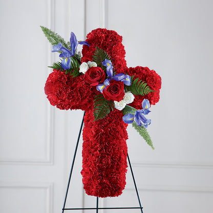 Faithful Hero Floral Cross –  Murphy Florist, Cincinnati OH