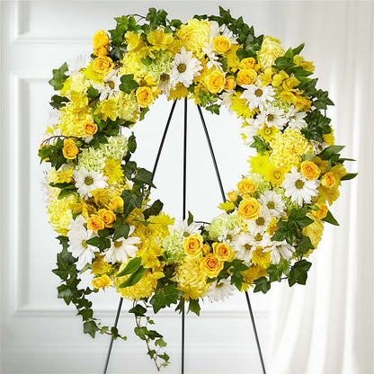 Golden Remembrance Wreath –  Murphy Florist, Cincinnati OH