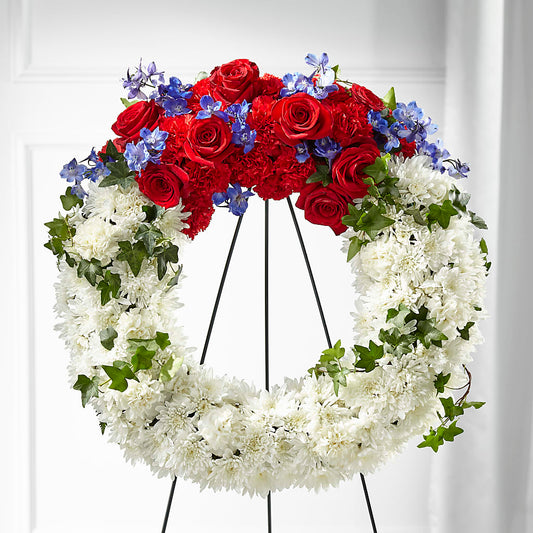 Patriotic Passion Wreath –  Murphy Florist, Cincinnati OH