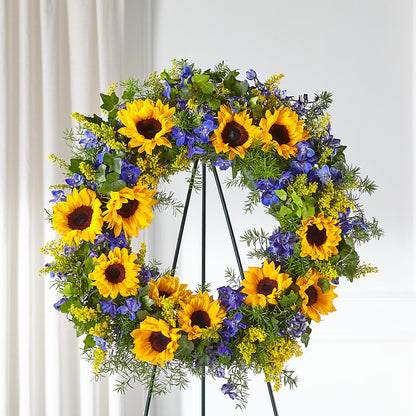 Bright Rays Wreath –  Murphy Florist, Cincinnati OH
