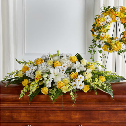 Golden Harmony Casket Spray –  Murphy Florist, Cincinnati OH