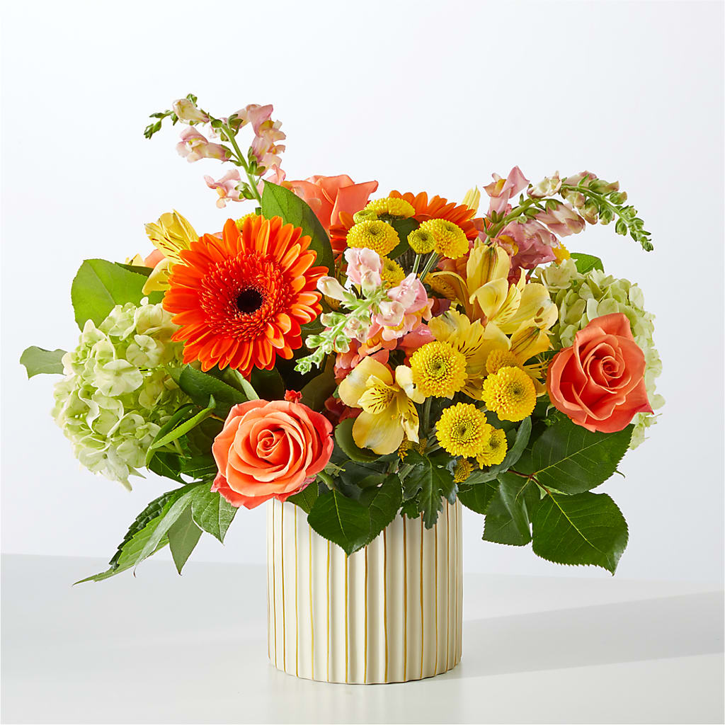 Autumn Sunshine Bouquet with Ivory Vase –  Murphy Florist, Cincinnati OH