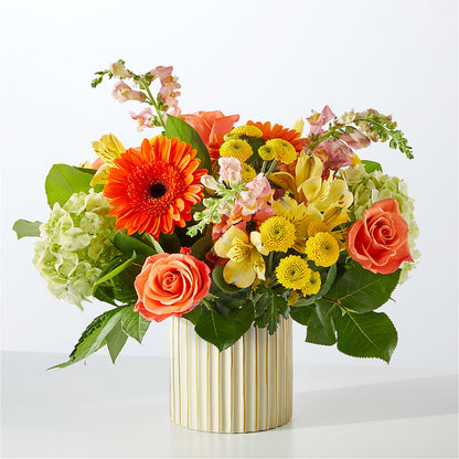 Autumn Sunshine Bouquet with Ivory Vase –  Murphy Florist, Cincinnati OH