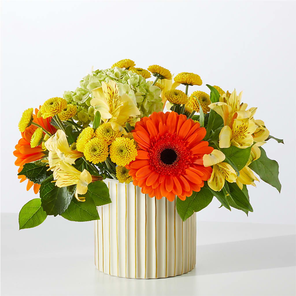 Autumn Sunshine Bouquet with Ivory Vase –  Murphy Florist, Cincinnati OH