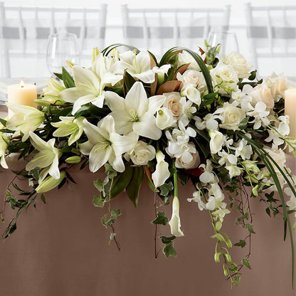 White Linen Arrangement –  Murphy Florist, Cincinnati OH