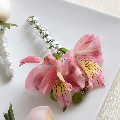 Pink Peruvian Lily Boutonniere –  Murphy Florist, Cincinnati OH